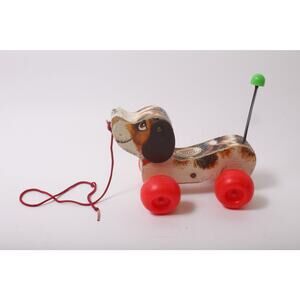 Fisher-Price, Little Snoopy, Pull Dog, 693, Wooden, Retro Toy, ~ 260128-WH 926